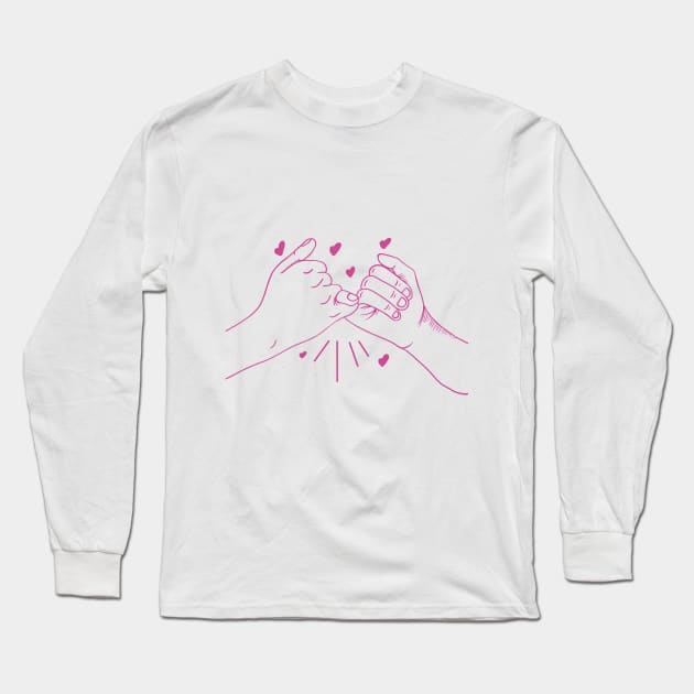 Pinky Promise Hand Long Sleeve T-Shirt by kalaichelvan